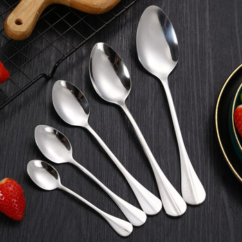 Top Stainless Steel Tableware Western Steak Knife and Fork Coffee Stir Spoon Knife and Fork Spoon Household Hotel Restaurant Spoon