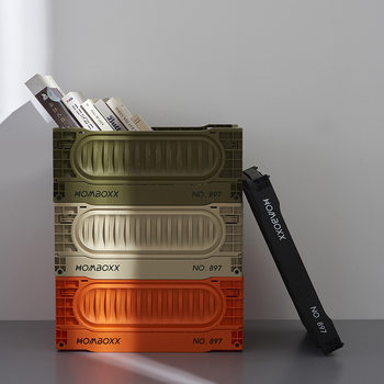 Folding Storage Basket Outdoor Camping Folding Storage Basket Car Wooden Lid Storage Box Industrial Style Furniture Storage Basket