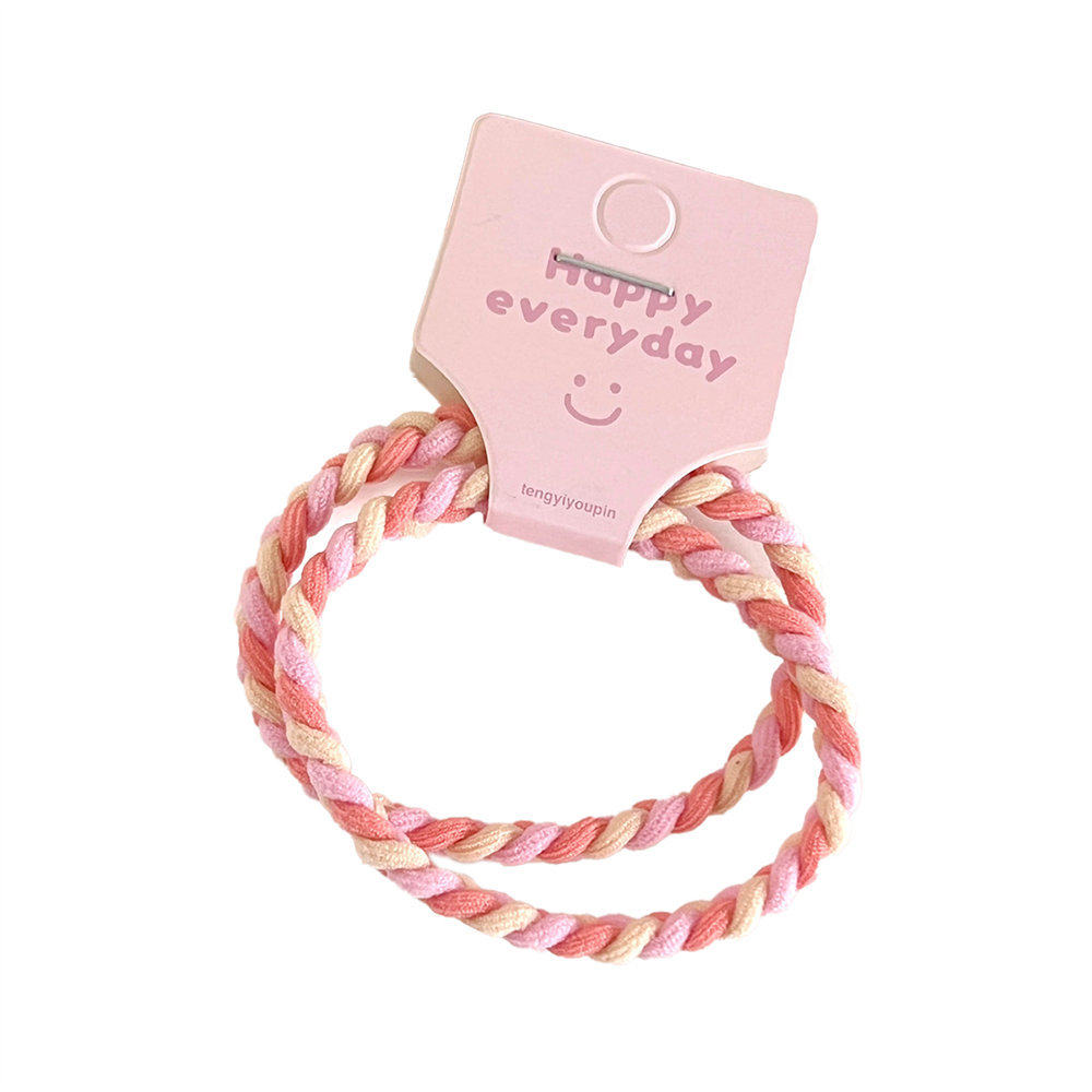 Colorful small fresh hair rope girl ball head high ponytail hair band high elastic durable head rope cute headdress