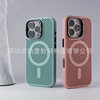 Heat Dissipation Magnetic Suction Suitable for iPhone 17 Lens Holder Phone Case Apple 16 Creative Honeycomb Mesh 15 Matte Pc