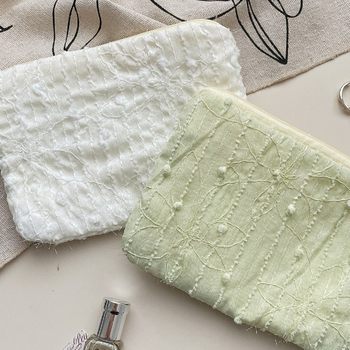 55153 Three-Dimensional Chiffon Flower Coin Purse, Miscellaneous Key Organizer, Carry-On Cosmetics Lipstick Storage Bag