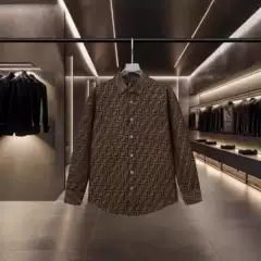 Cross-Border. Top-Quality Correct Version. Small Jacquard Denim Turn-Down Collar Long-Sleeve Shirt, High-End Version, 26 New Models, European Style Men's Wear