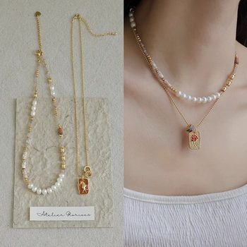 Light Luxury Niche High-class Elegant Natural Pearl Necklace Beaded New Chinese Style National Style Collarbone Chain Gold 2025 New Style
