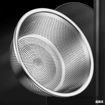 304 Stainless Steel Vegetable Washing Basin with Draining Basket, Rice Washing Sieve, Rice Washing Basin, Kitchen Fruit Basket, Household Draining Basin