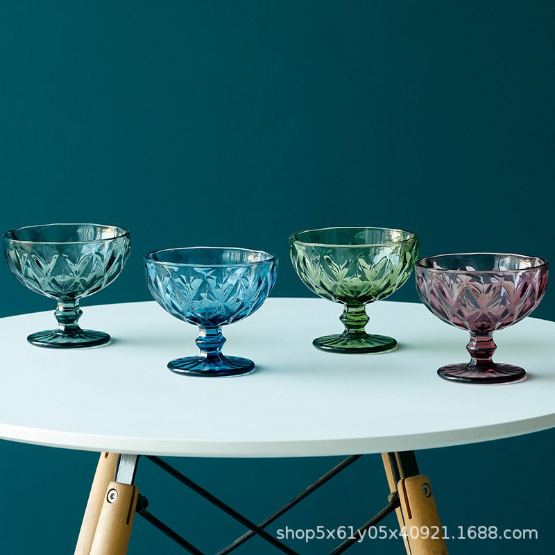 Colorful Original Ice Cream Bowl Cocktail Glass Red Wine Glass Mojito Goblet Juice Glass Champagne Glass