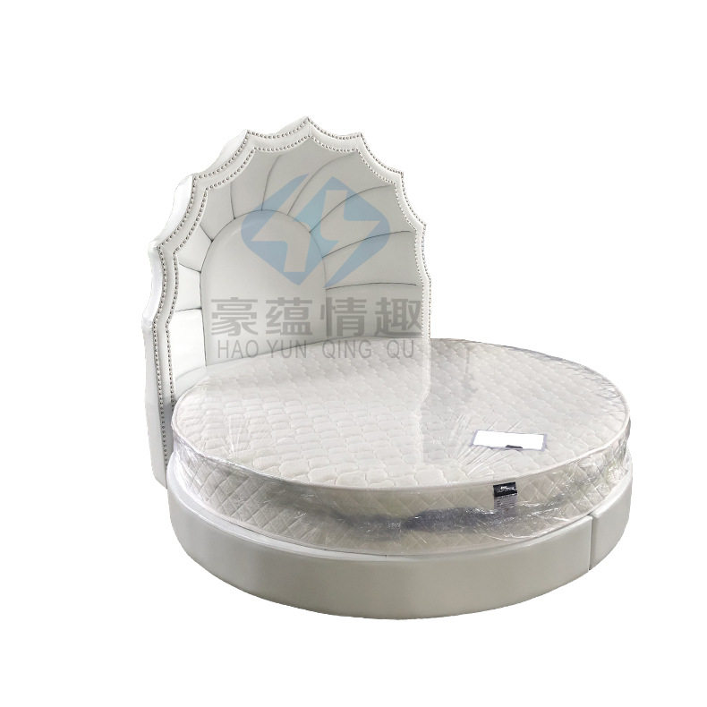 Shell Bed Romantic Master Bedroom Couple Hotel Multi-Functional Electric Double Bed Theme Furniture Internet Celebrity Hotel Leather Art Bed