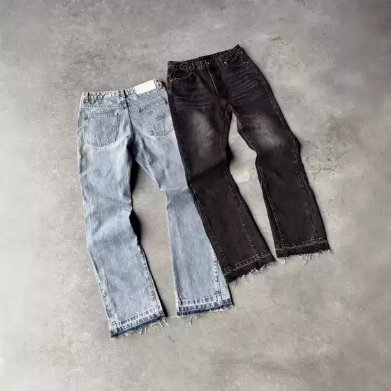 Personalized Street Style Vintage American Retro Bootcut Jeans Ins Same Style Winter Cross-Border New Jeans