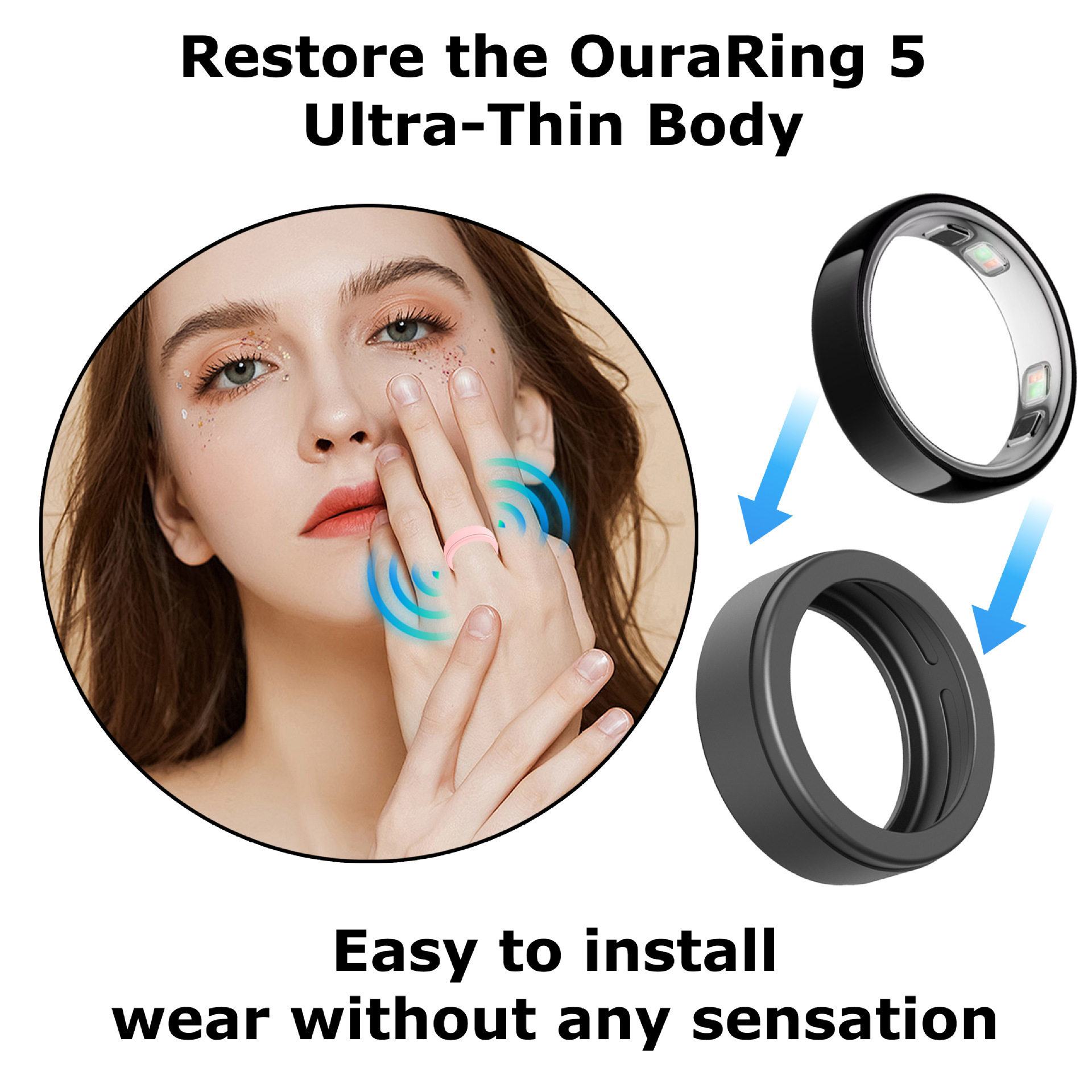 适用Oura Ring5戒指保护套Oura智能戒指Oura Ring5肤感硅胶戒指套