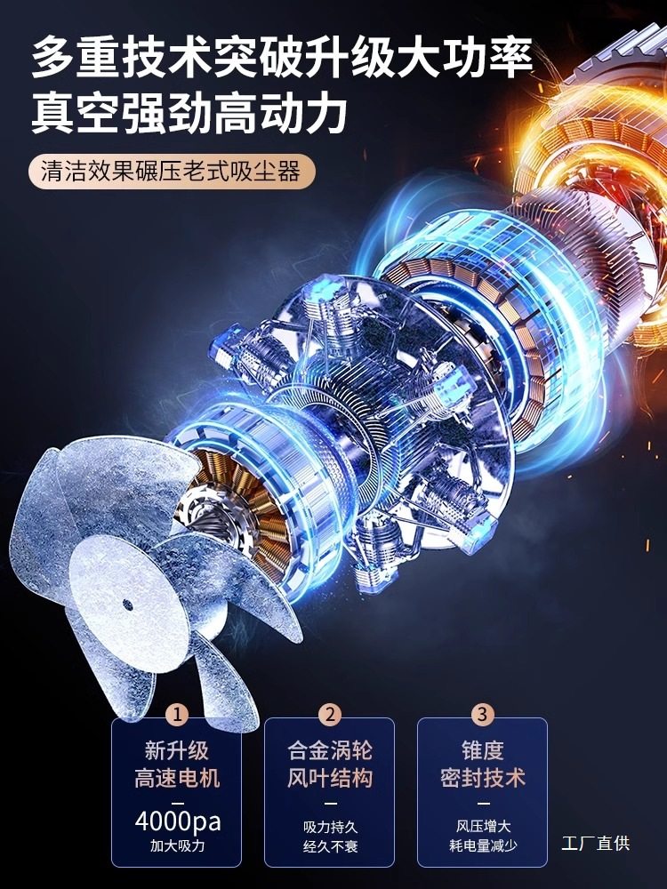 Car Vacuum Cleaner for Car and Home Use, Large Suction Power, Wireless Handheld, Small Mini Vacuum Cleaner for Car and Bed, K2971