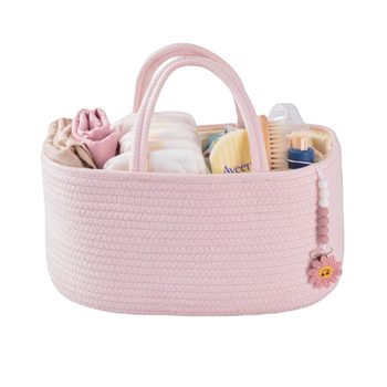 Washable separated cotton thread baby care storage basket diaper feeding bottle organizing basket cosmetic sundries storage box
