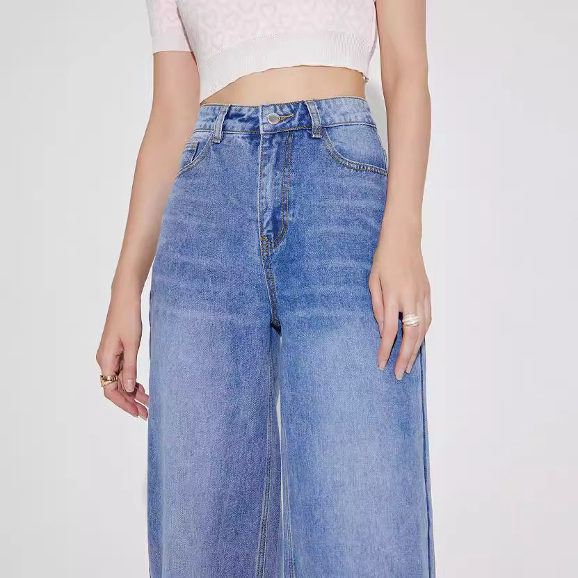Wide Leg Straight Leg Jeans Casual Versatile Comfortable Womens Fashion for Everyday Wear Wholesale Available