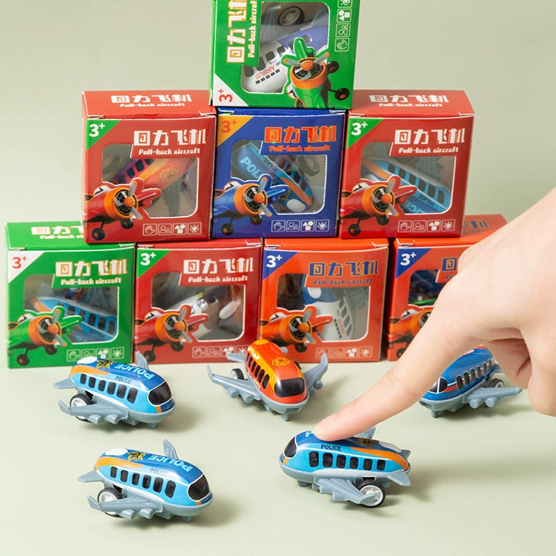 回力仿真合金飞机汽车铁皮惯性客机战斗机迷你模型抓娃娃儿童玩具