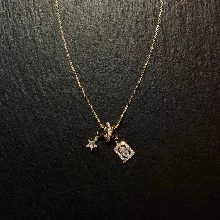 Vintage Design Retro Style Niche Design Sugar Cube Star Necklace Collarbone Chain