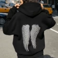 [sequined wings] black sweatshirt