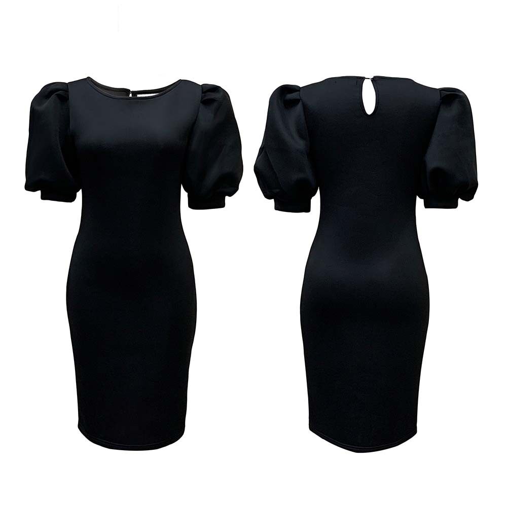 Summer Womens Dress Puff Sleeve Bodycon Fit Elegant Party Style Available in Various Colors Wholesale Options