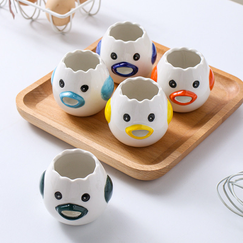 Scandinavian Creative Ceramic Egg White Protein Separator Household Egg Liquid Yolk Filter Baking Tool Easy to Clean