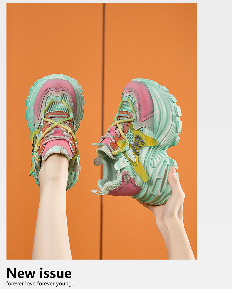 Giày sandal cao gót nữ hở mũi đế dày tăng chiều cao 2026 — Quả cầu, Xanh lá, Trắng chi tiết 19