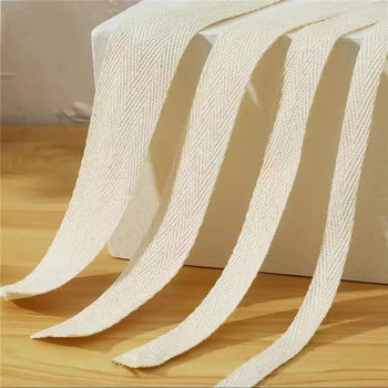 Cotton polyester cotton herringbone strap leg strap ribbon cloth strap work wrapping cloth cotton 0.6cm ~ 5cm wide white