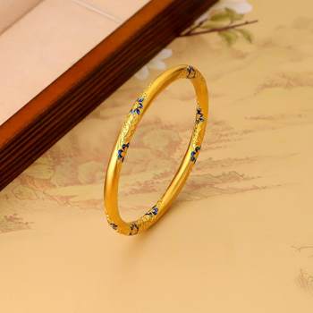 Enamel Brocade Bracelet Women's New Chinese Style 2025 New Style Filament Glue Dropping Design Elegant High-end Bracelet