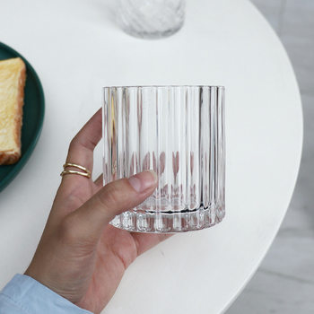 Household Thickened Glass Whisky Glass High-Value Vertical Striped Water Glass Beer Glass Strong Wine Glass Wine Set