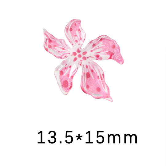 Popular Soft Carved Ice Crystal Resin Lily Nail Art Jewelry Multi-Color Mixed Stereo Wearable Nail Nail Diamond Jewelry Wholesale