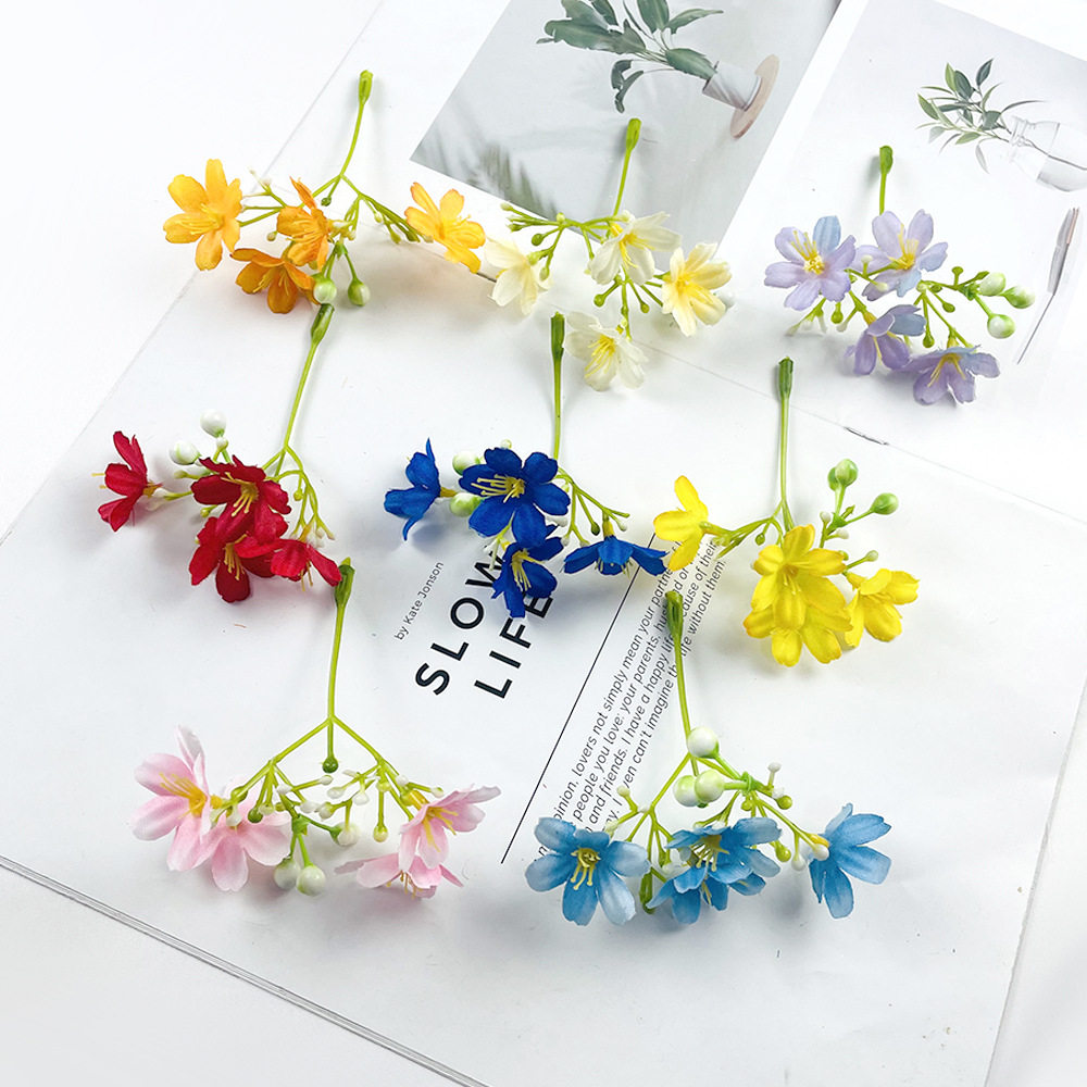 จำลองดอกไม้เล็ก ๆ ดอกไม้แดฟนีสตริง DIY ดอกไม้ไลแลคทำด้วยมืออ...