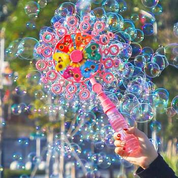 Children's Handheld Windmill Bubble Wand Internet Celebrity Bubble Blowing Machine Outdoor Toy Bubble Water Refill Stall Girl Boy
