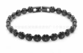 Black crystal roman white gold bracelet