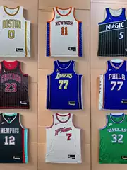 Cross-Border Hot-Pressed Jersey 26Th Season Raptors 76Ers Edgcombe Magic Warriors Lakers New Casual Basketball Uniform