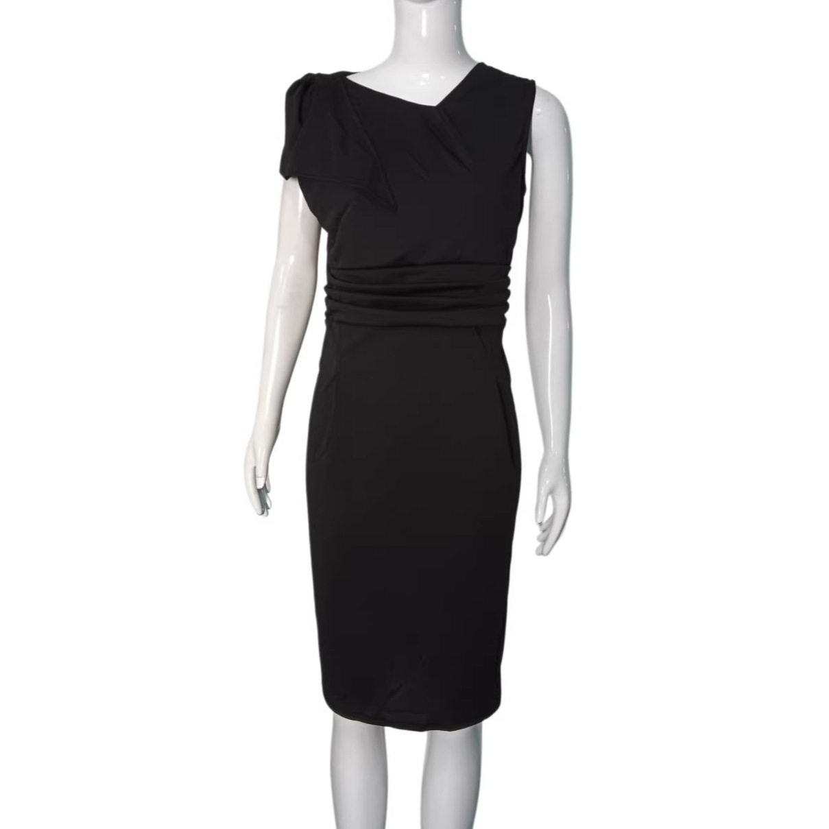 Ruffled Sleeve Bodycon Dress Pencil Fit Pleated Detail Elegant Style Perfect for Evening Events Wholesale Available