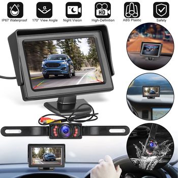 4.3inch Desktop Displays Display Two Video Inputs Long License Plate Rear View Reversing Camera Ccd