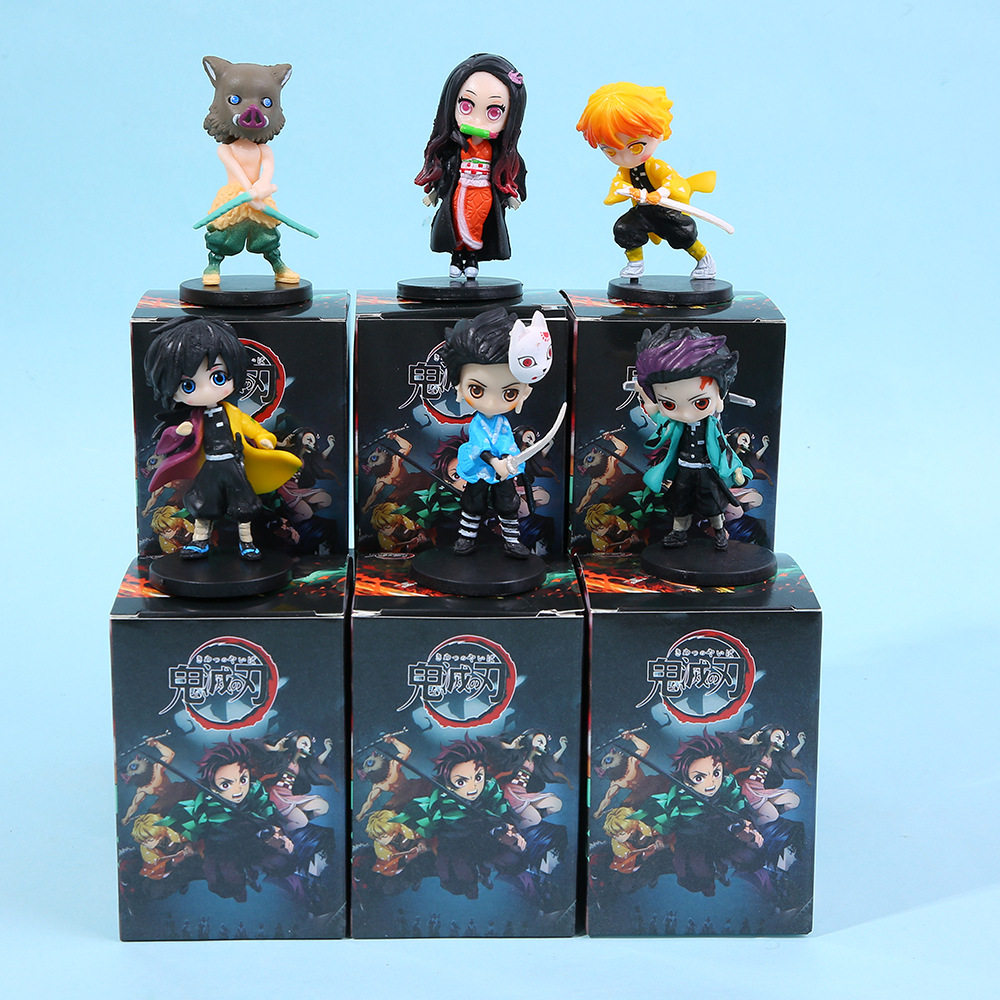 Wholesale Blind Box 6 Types Demon Slayer Blind Box Model Toys Gashapon Doll Cake Ornaments Children's Toys Blind Bag