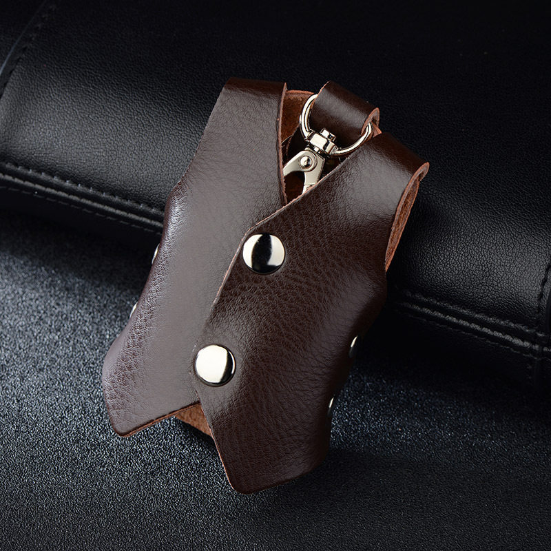 First-Layer Cowhide Car Key Case for Men, Creative Vest-Style Key Storage Bag, Cowhide Fashion Key Case for Women, Multi-Color