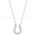 Horse year vintage horseshoe white gold necklace