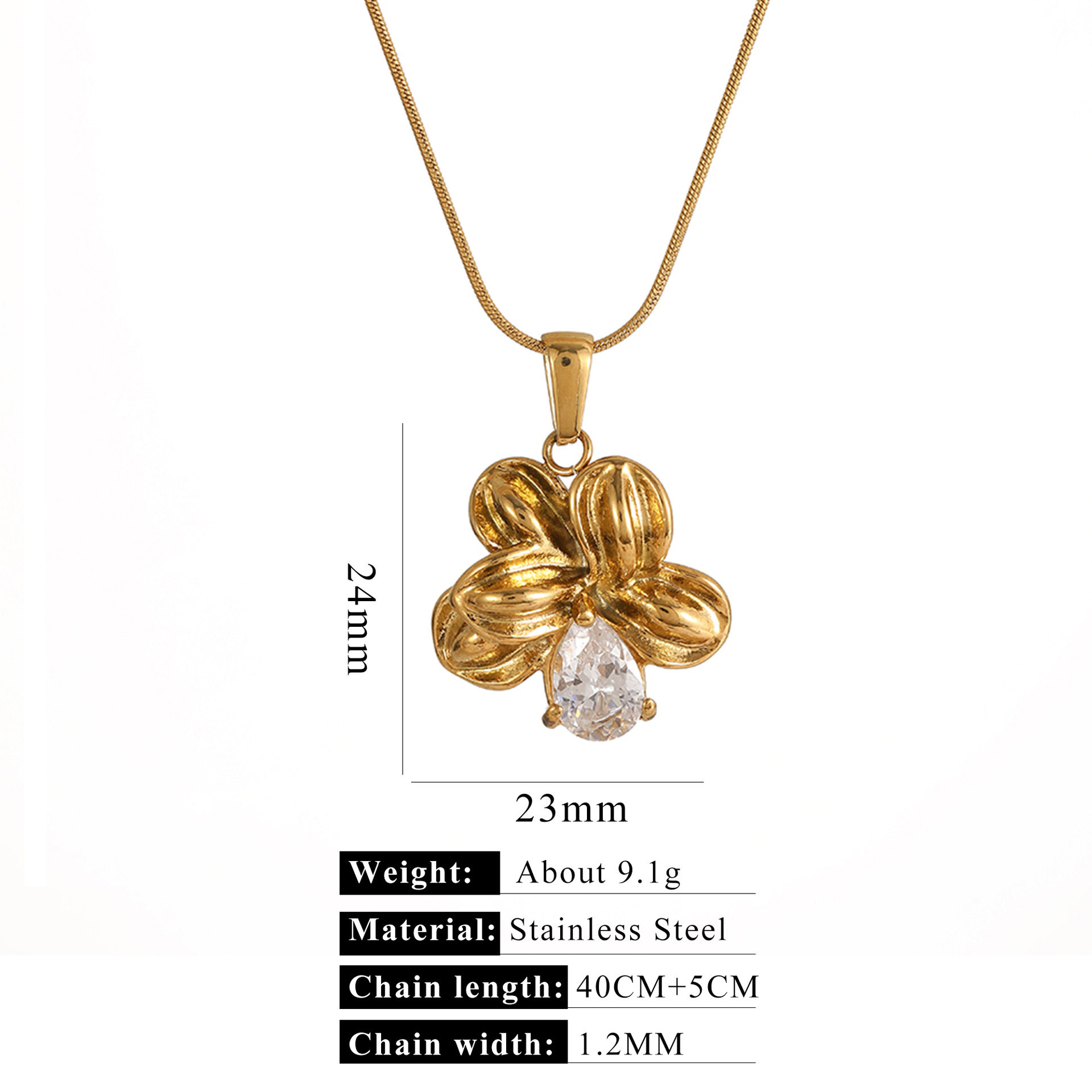 สั่งซื้อนำเข้า สแตนเลสทอง 18k 40 + 5 สร้อยคอสร้อยคอจี้มุกเทียมดาวห้าแฉกโบว์โซ่รักของขวัญ จากจีน 1688 taobao alibaba tmall