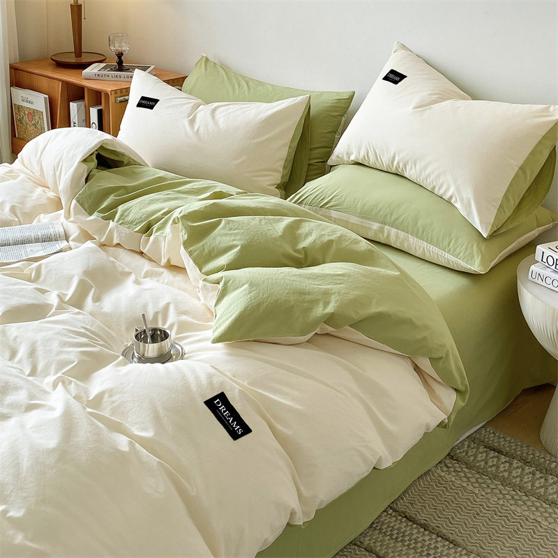 Xinjiang Long-Staple Cotton Bed Four-Piece Set 60S Pure Cotton Quilt Cover Bed Sheets Bed Bed Sheets Student Dormitory Three-Piece Set a