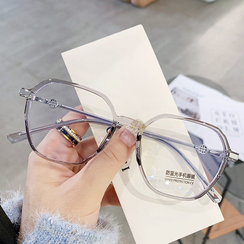 TR90 Glasses Frame Fashionable Plain Glasses Frame Korean Style Flat Glasses Retro Instagram Anti-Blue Glasses Women's 2170 Glasses