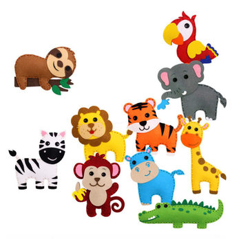 DIY Sewing Felt Plush Animal Art Kit Kids Sewing suit Felt Toy Rainforest suit