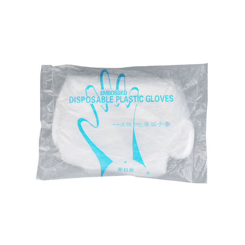 Disposable Gloves 100 Catering Food Plastic Film Gloves Transparent Thickened Barbecue Takeaway Beauty Hand Film
