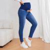 New Amazon Foreign Trade European and American Maternity Jeans Autumn and Winter Belly Support Pants Mid-Waist Elastic Casual Slimming Look Pants