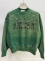 Waffle knit long sleeve top / can be worn as a base layer / black