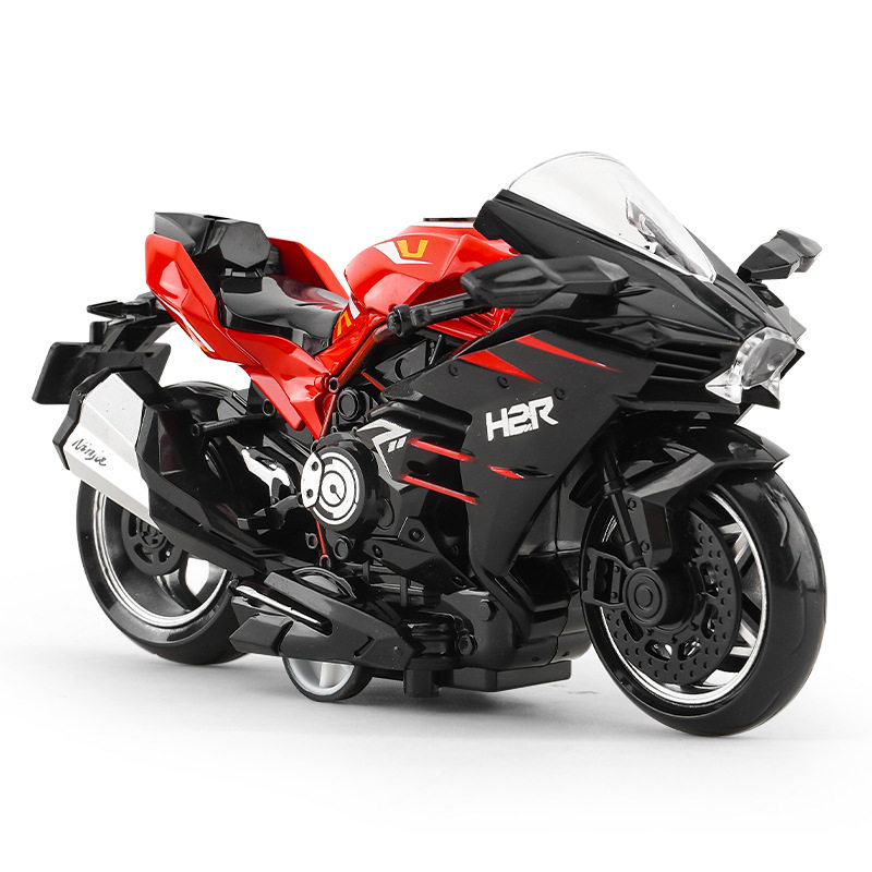 跨境代发儿童玩具男孩宝宝仿真合金摩托车摆件钥匙扣模型玩具车子