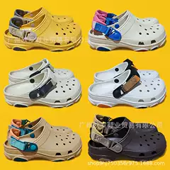 Cross Trin Croc Shoes Men's Summer Thick-Soled Non-Slip Outerwear Baotou Slippers Sandals Adult Beach Shoes Wholesale