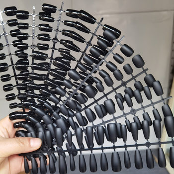 Black Nail Patch Wearable Nail Special Seamless Patch Solid Color Pre-Made Nail Base Nail Code Nail Patch Factory Wholesale Source