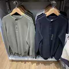 URAZ Day Single Men's/Women's Spring Waffles Pullover Long Sleeve T-Shirt Sweater Texture Base Shirt 465496