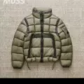 Stand collar light green down jacket