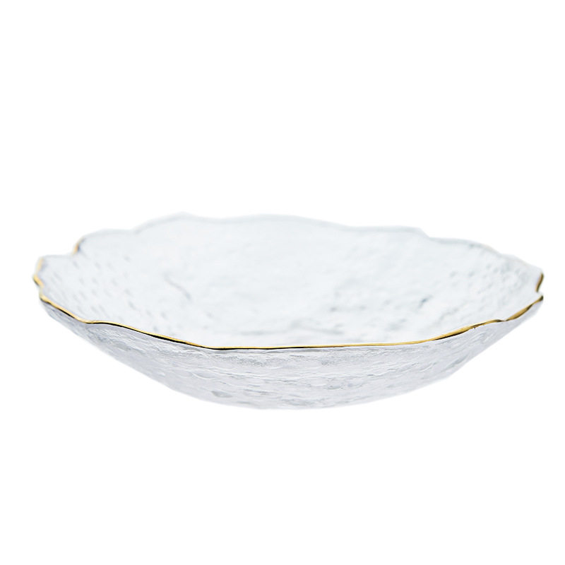 ins Style Glass Breakfast Plate Fruit Plate Nordic Style Creative Internet Celebrity Dish Plate Home Snack Plate Western Food Plate