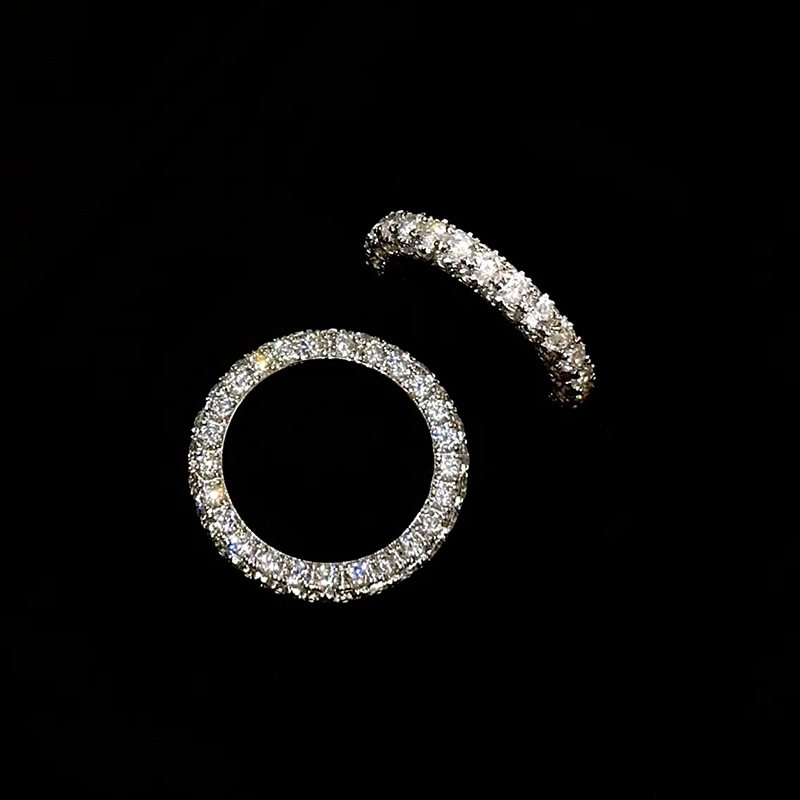 Light Luxury High-end Sense Three-sided Zircon Diamond Ring Women's Niche Unique Exquisite Fashion Commuter All-match Ring Ring