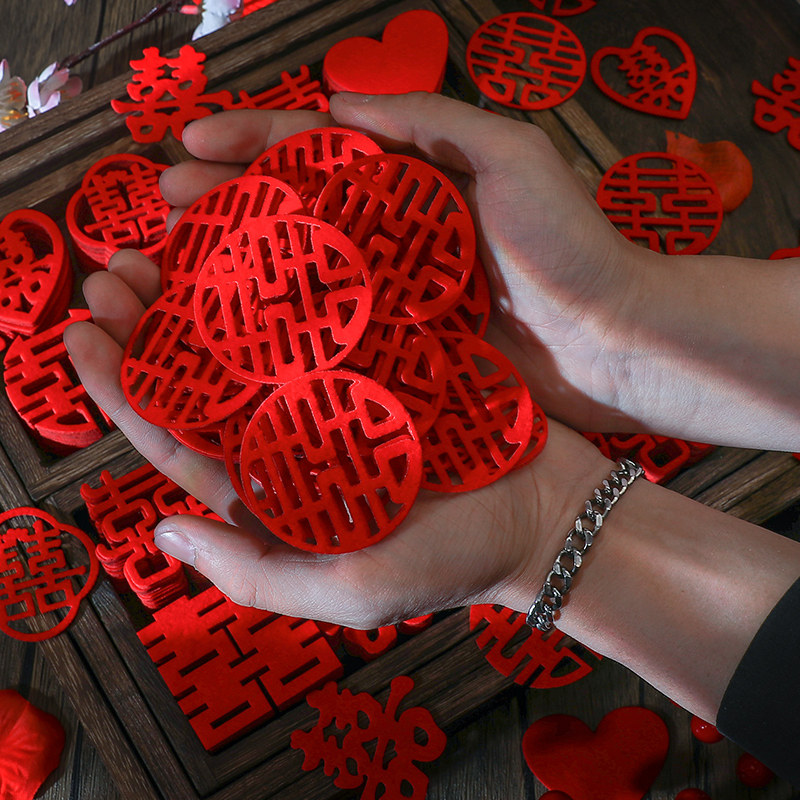 Complete Set of Hand-Thrown Double Happiness Character Stickers for Wedding Room Decoration, Wedding Celebration, Small Double Happiness Character Stickers Wholesale, Extra Large Gold Foil Characters