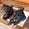 2026 Autumn and Winter New Children's Martin Boots Solid Color British Style Boys' Leather Boots Girls' Fashion Short Boots